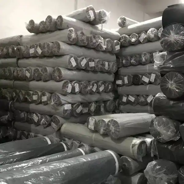 Fabric warehouse at adaptive clothing OEM manufacturer in Guangzhou