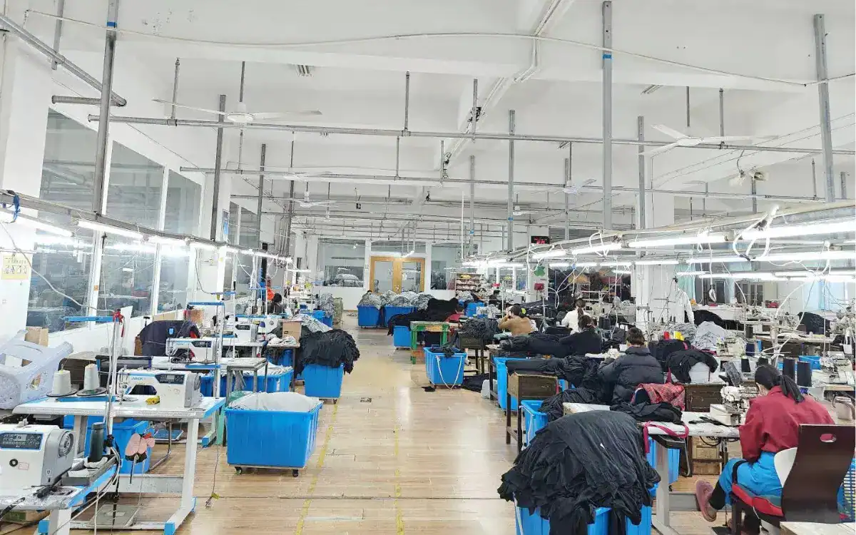Adaptive clothing OEM factory floor in Guangzhou China