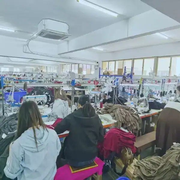 Adaptive garment OEM production hall showing manufacturing capacity