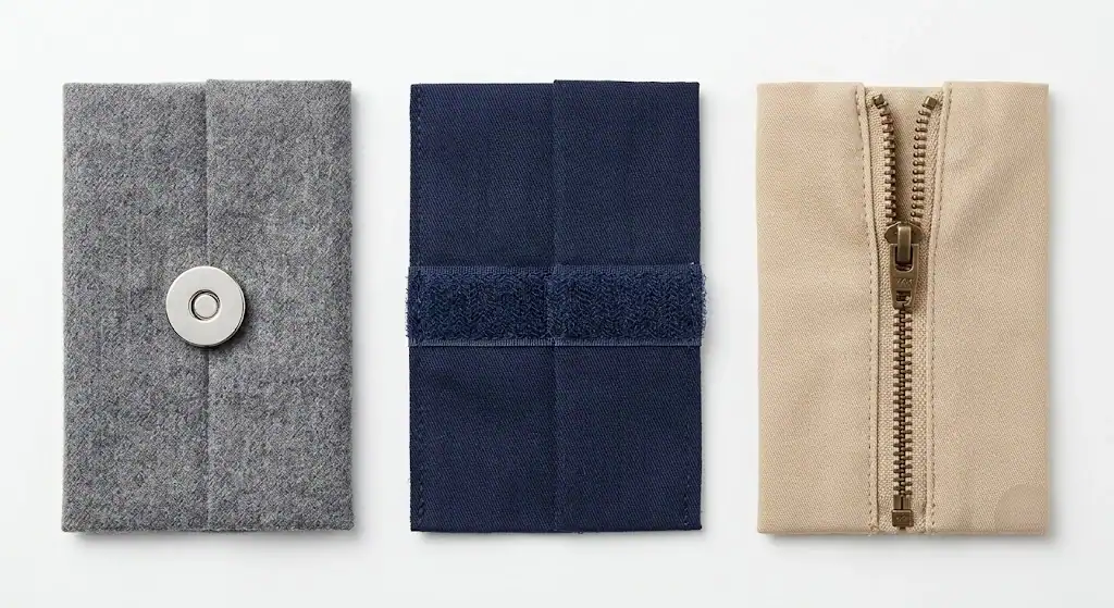 Comparison of closure types used in wheelchair-friendly clothing