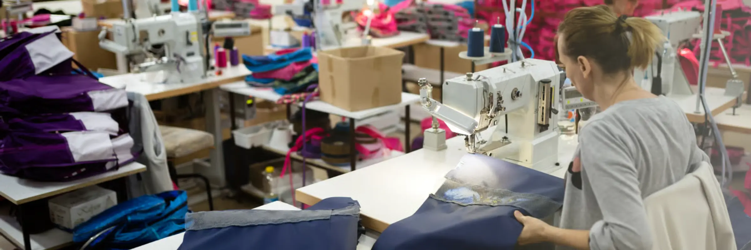 Adaptive clothing private label factory production floor in Guangzhou China