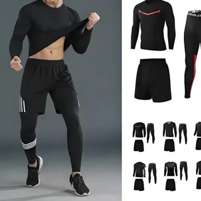 Men black tracksuit set